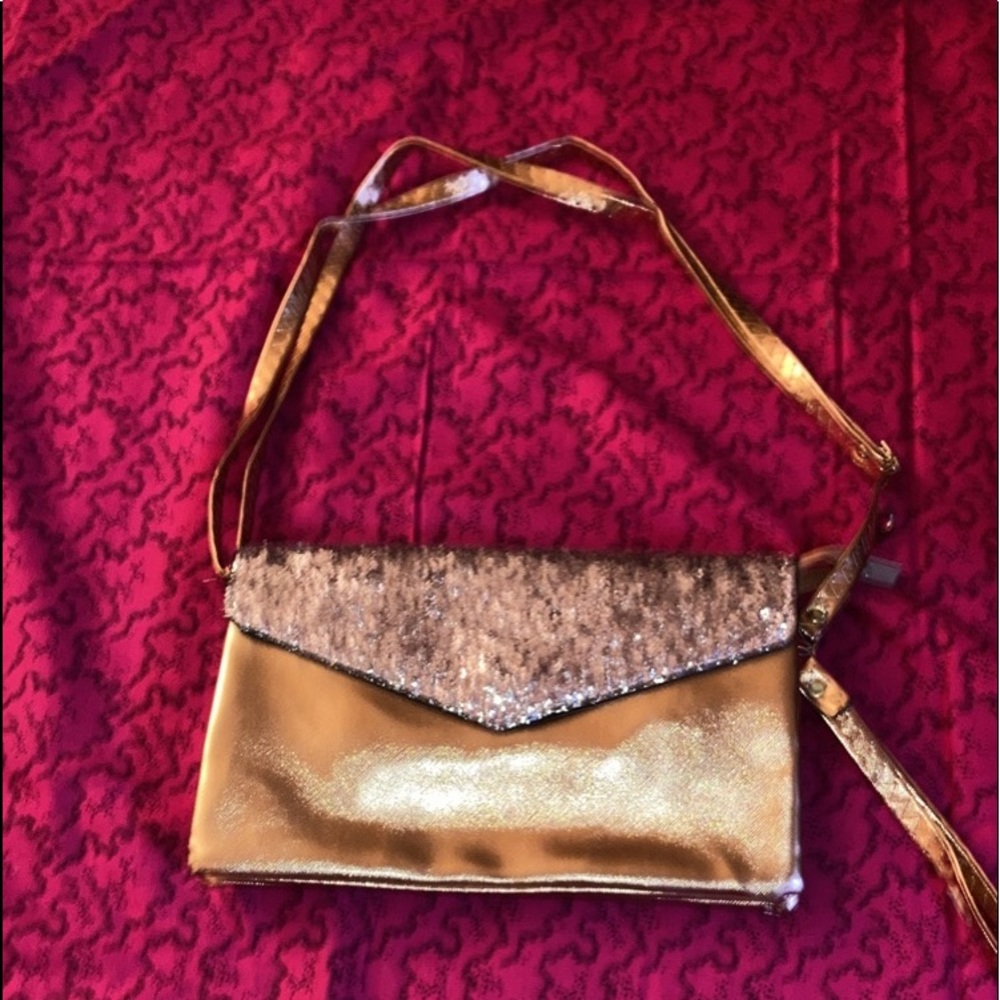 Rose gold crossbody bag